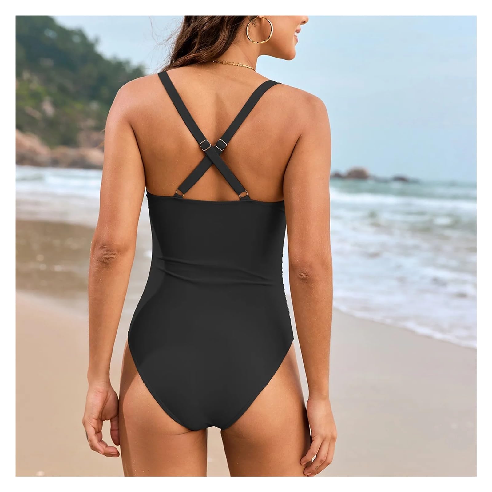 VFIDPSU Costume da Bagno Intero Costume da Bagno da Donna in Tinta Unita con Imbottitura for Il Petto, Senza Reggiseno in Acciaio, Sexy, Snellente, Morbido E Comodo