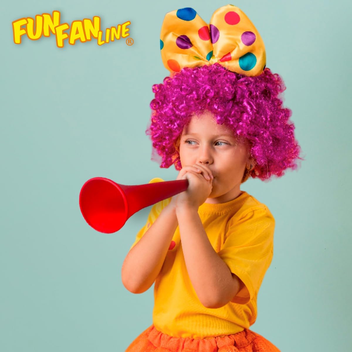 Pack Personalisierbare Vuvuzelas 120 DB | Kombinieren Sie 3 Farben (Trompete, Blasebalg, Ring) für Ihr Team oder Ihre Party | Laute Animationshupe