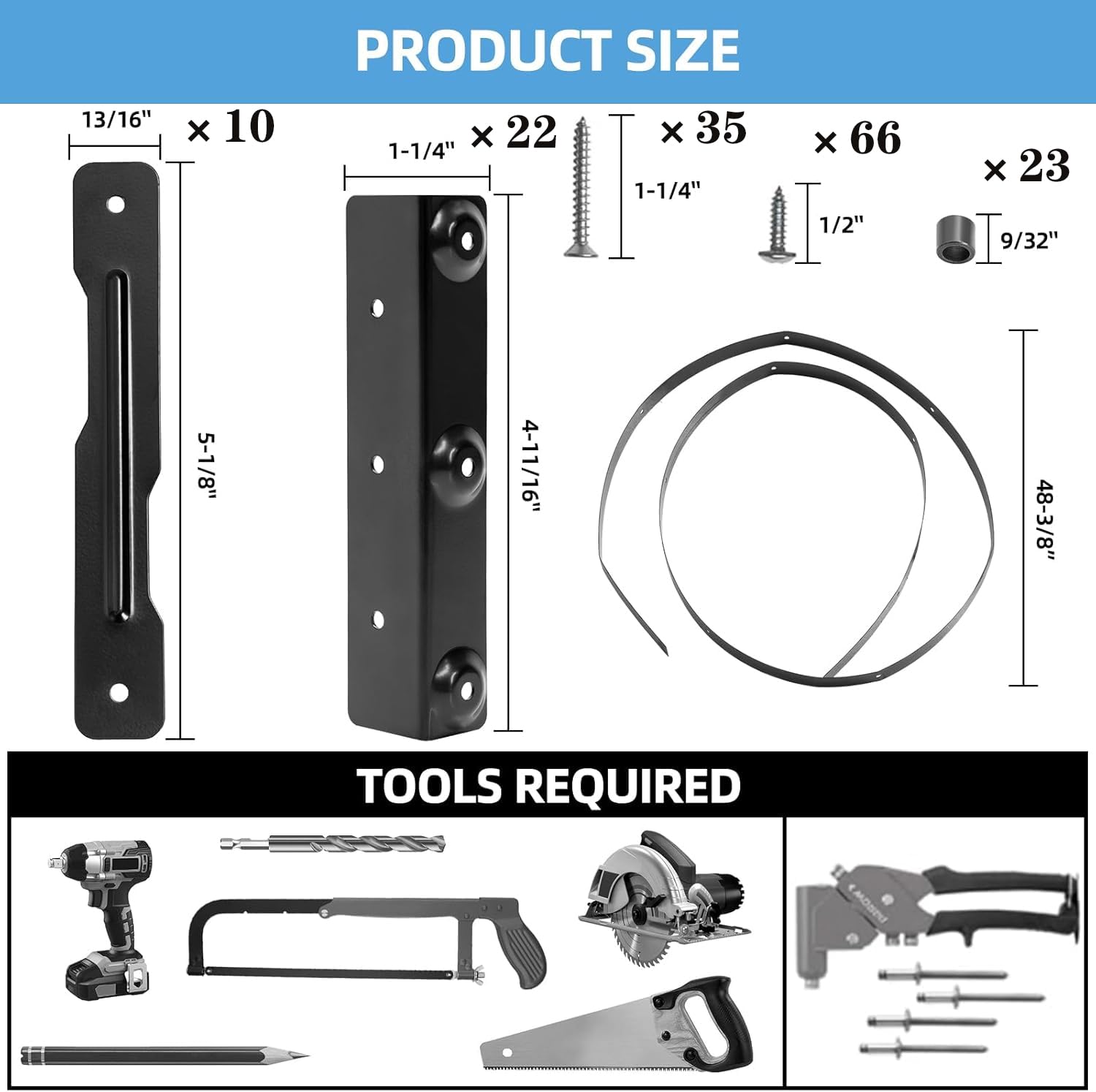 AKOZLIN Kit de quincaillerie en acier de 1 mm d'épaisseur pour fenêtres et volets, avec kit de montage complet – Outils d'installation inclus