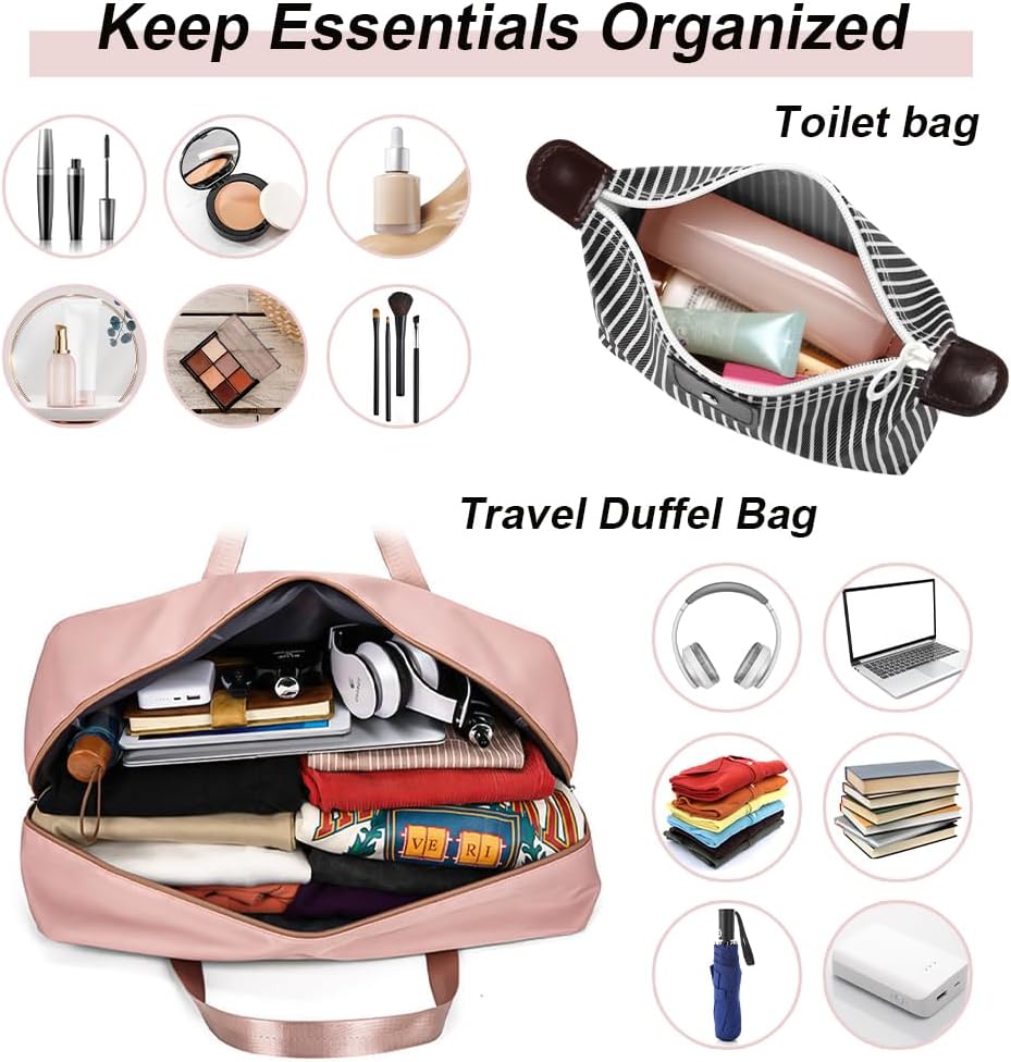 4 Pcs Travel Duffel Bag, Waterproof Lightweight Personal Item Travel Bag Carry on Bags, Travel Tote Bag for Sports Gym Weekender Outing Overnight (Mix Colors) - Image 4