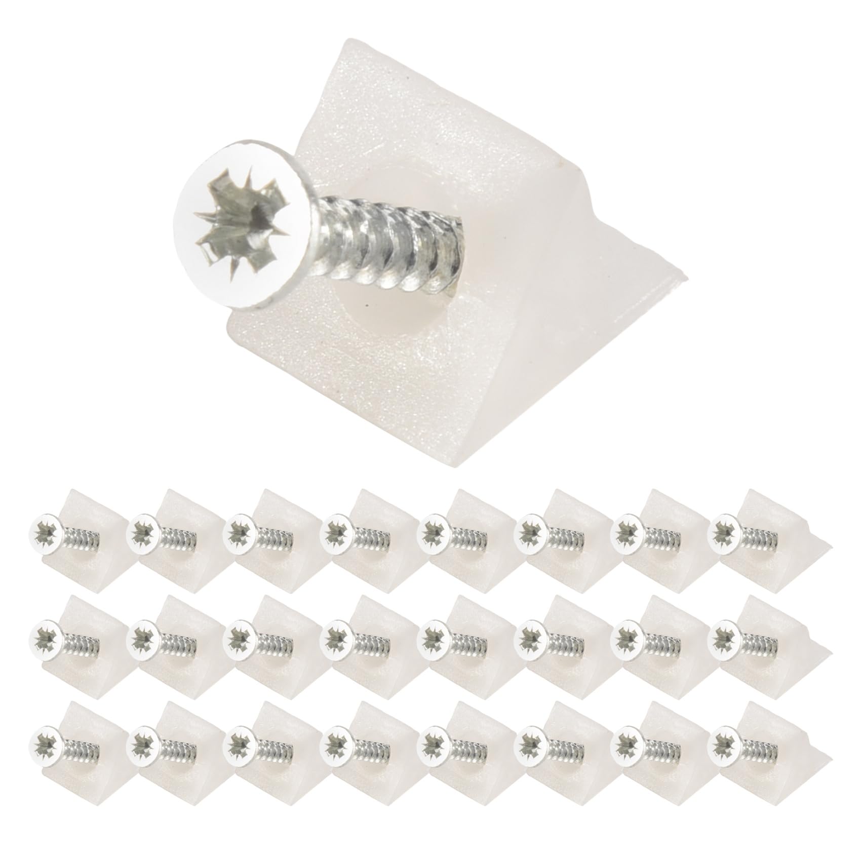 rirue Drawer Supports White Plastic Drawer Bottom Sagging Repair Fixing Mending Wedges with Screws for Furniture 50Piece