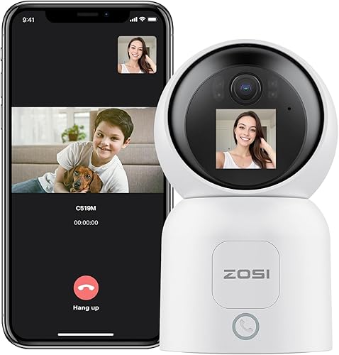 Miniatura 1 de ZOSI Cámara de seguridad de video de 2 vías de 4 MP, C519M 360 View Baby  Pet Dog Monitor, 2.5K Plug-in 2.4G5G WiFi Cámara inteligente para