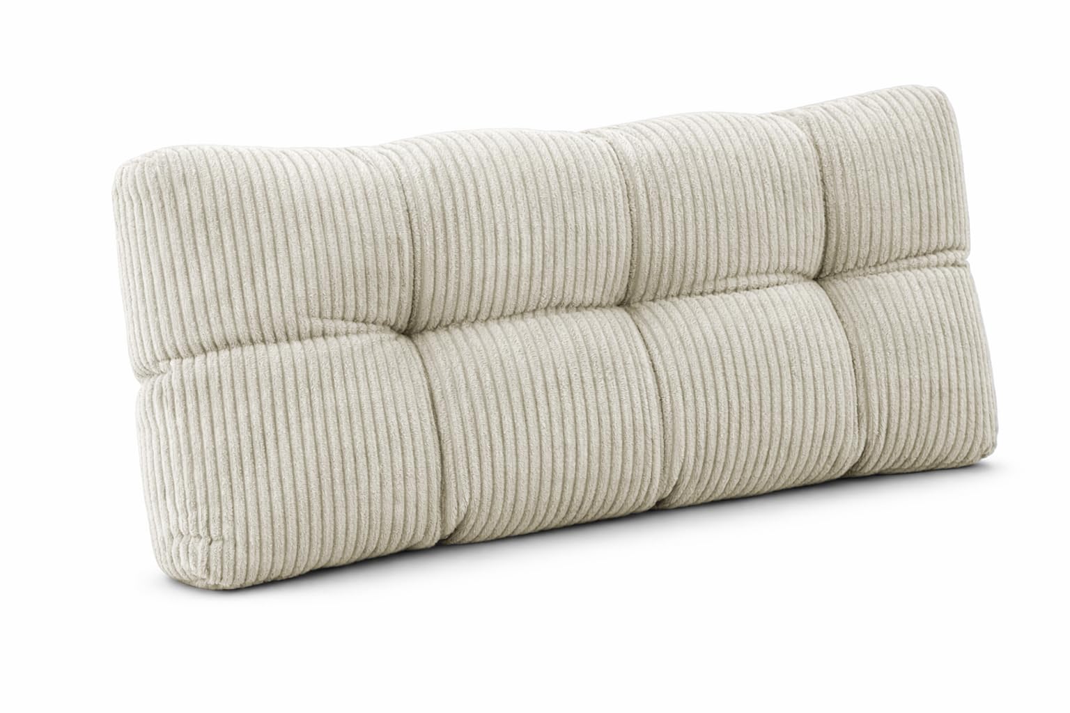 POKAR Pallet Back Cushion 120x40x12 cm in Corduroy | Tufted Backrest for Euro Pallet Furniture and Garden Sofa | Ideal for Patio | Outdoor and Indoor Use | Oeko-Tex Certified | Made in EU | Ivory