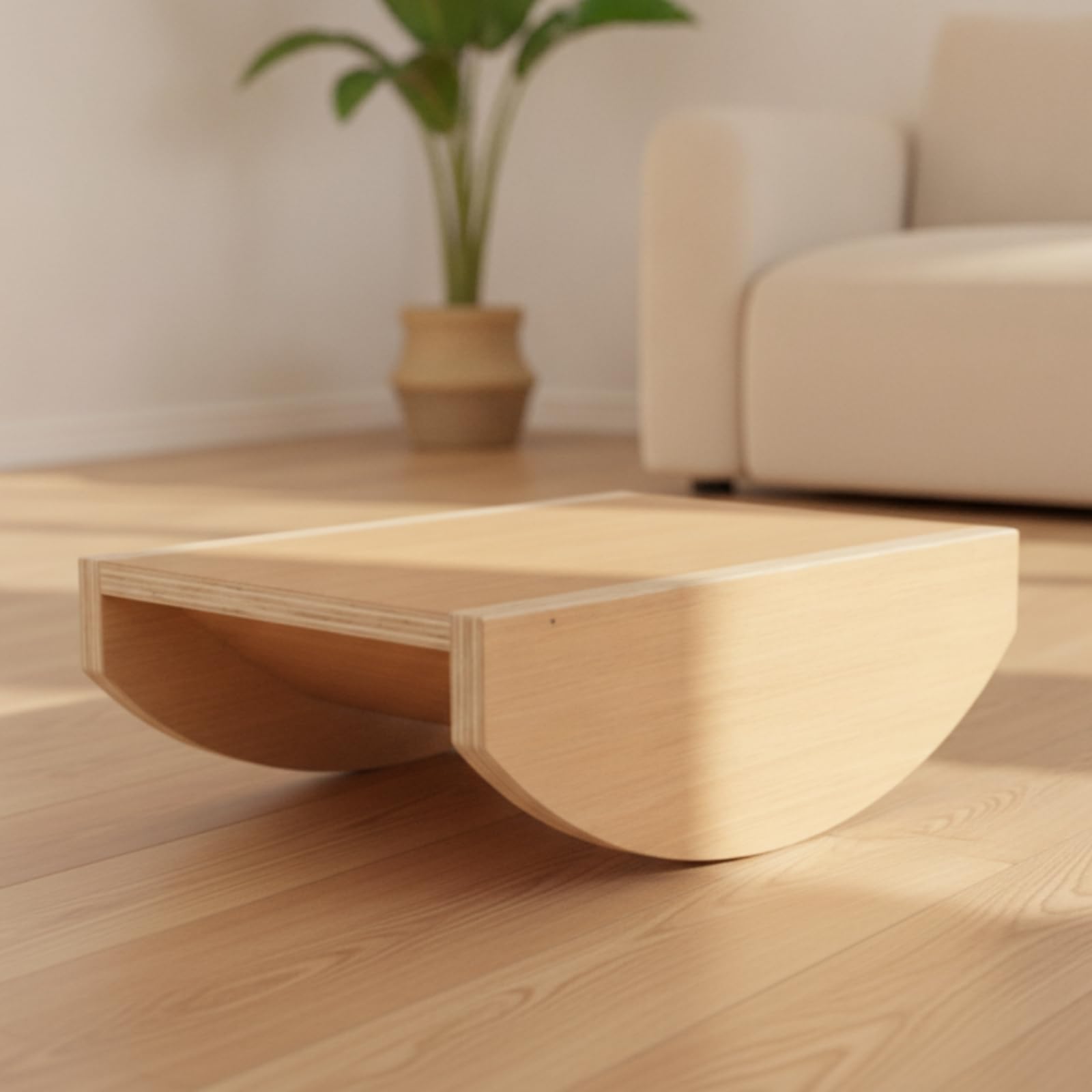 Balance Board in Legno Multifunzione, Naturale, Colore Naturale Del Legno