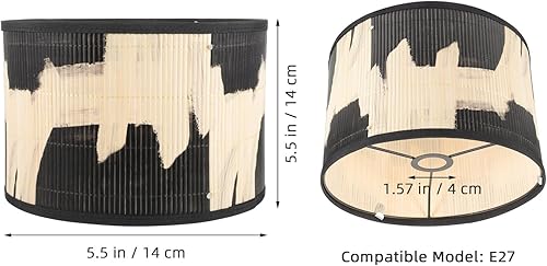 Miniatura 3 de DOITOOL Pantalla de bambú para lámpara colgante, pantalla de luz de noche, pantalla de mesa, cubierta de lámpara de mesa, pantalla de araña para
