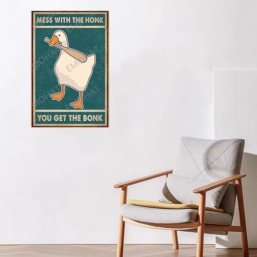 Miniatura 7 de Generic Cartel de metal con texto en inglés «Goose Mess With The Honk You Get The Bonk» para el hogar, cocina, restaurante, cafetería, bar,