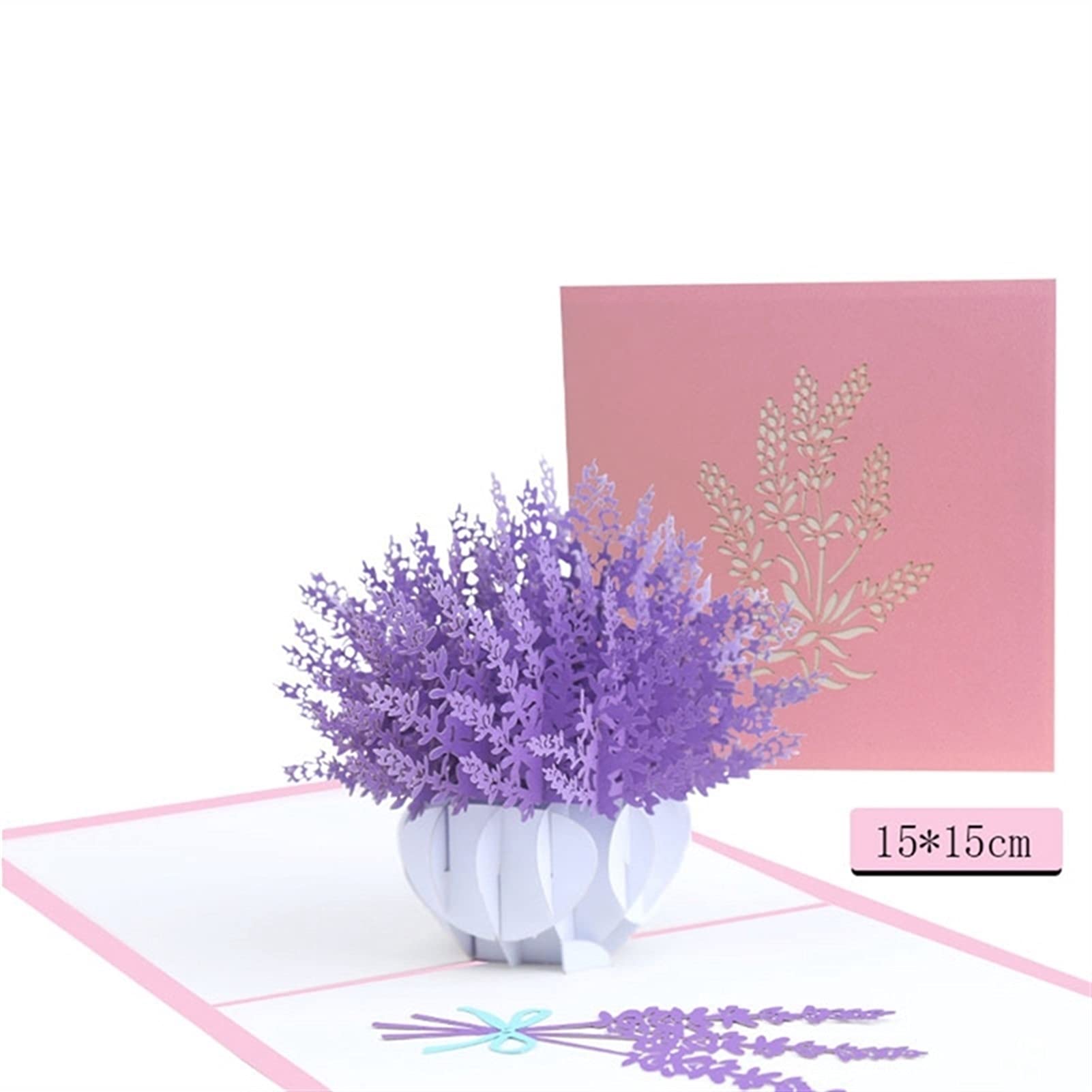 Kartki okolicznościowe 3D Pop Up kartki kwiaty urodziny rocznica prezenty pocztowa kartka klon lawendowy zaproszenia ślubne kartki okolicznościowe kartki urodzinowe karty podarunkowe (Ilość: 10 szt.)