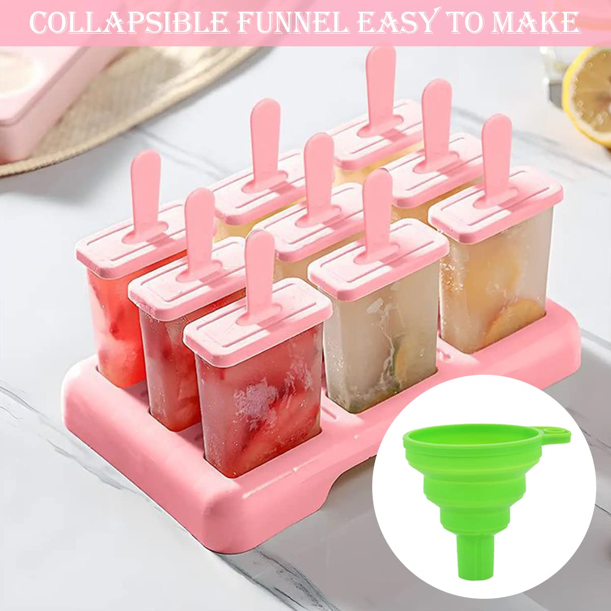 3 Pezzi Stapi per Ghiaccioli in Silicone, Stapi Gelato Grandi con Coperchi, Stapo per Gelati