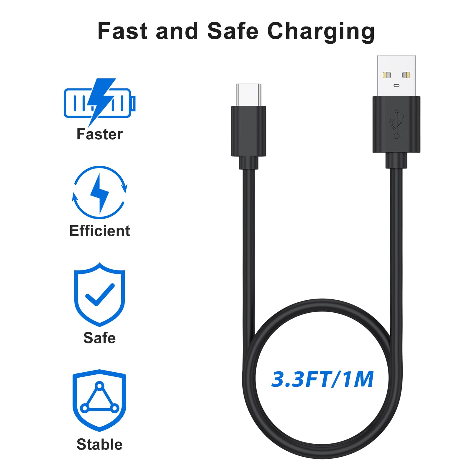 Tobfit Kabel do ładowania do Sony PS5 Controller PlayStation 5, Xbox Series X/S, Switch Pro USB C kabel (1 m)