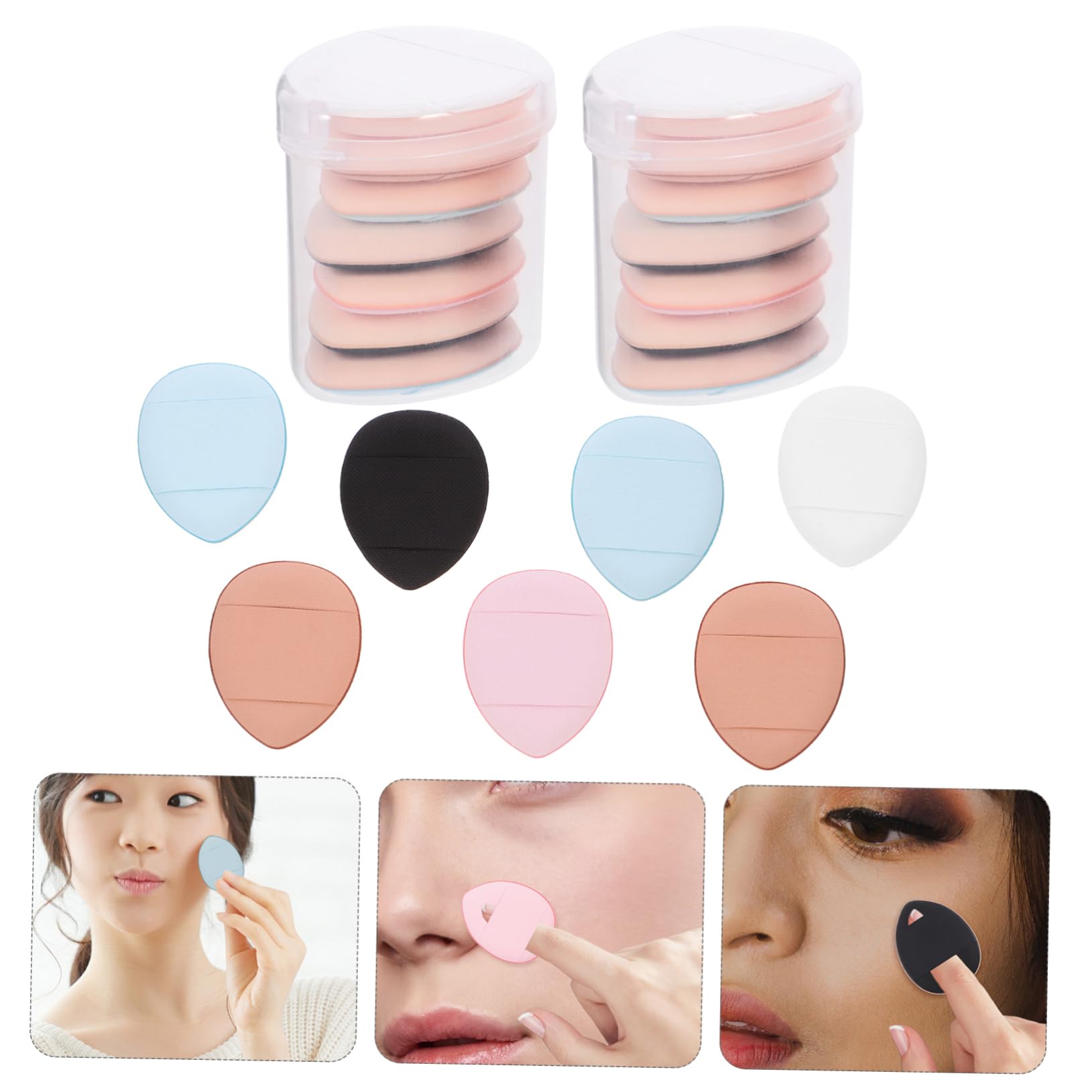 Healeved 5 Set Di Fondotinta in Spugna Mini Trucco Piccolo Per Il Viso Trucco Sotto Gli Occhi A Triangolo * 5