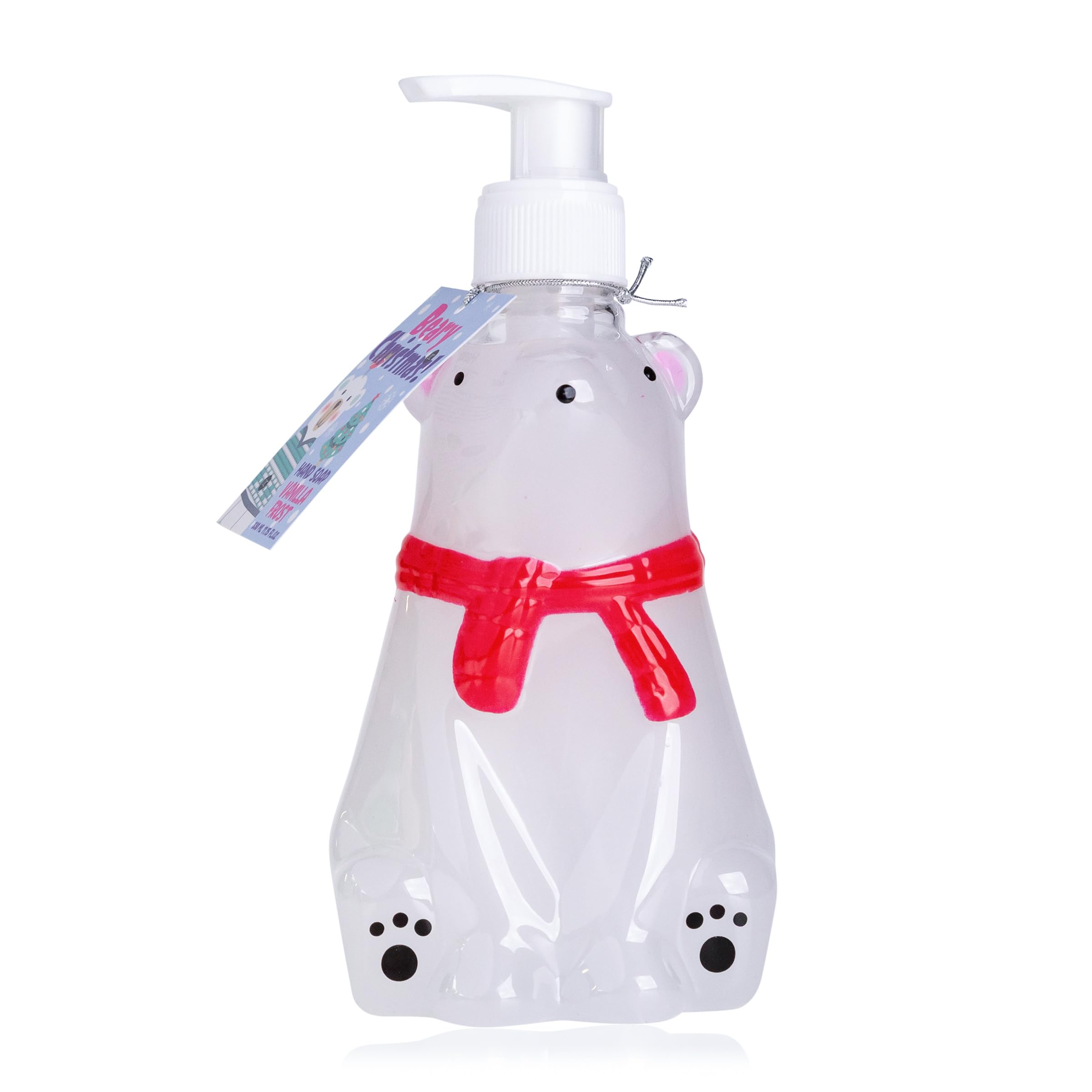 Accentra Bear Christmas Hand Soap in Pump Dispenser in Polar Bear Shape, 310 ml Hand Soap in Pump Dispenser, Liquid Soap, Vanilla Frost Fragrance