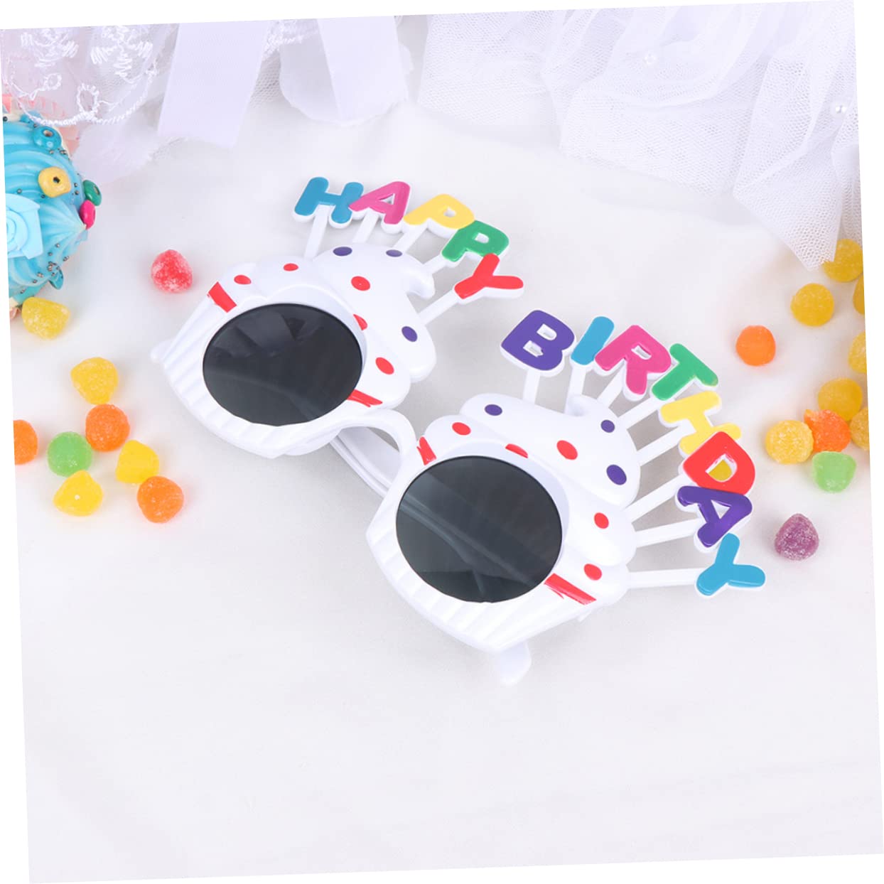 FELTECHELECTR Photo Holder Glasses 2pcs Birthday Glasses in Glitter Frame Made for Use