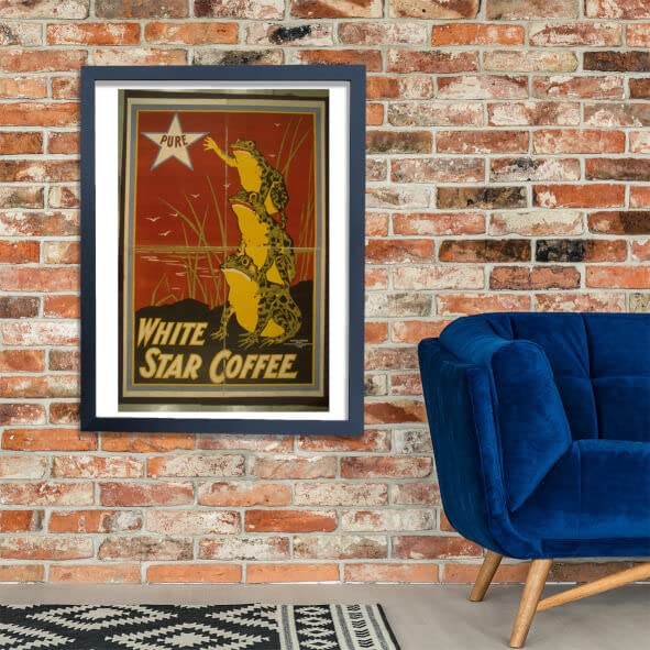 Poster Café Grenouilles White Star Déco Murale Rétro Cuisine XL - 2