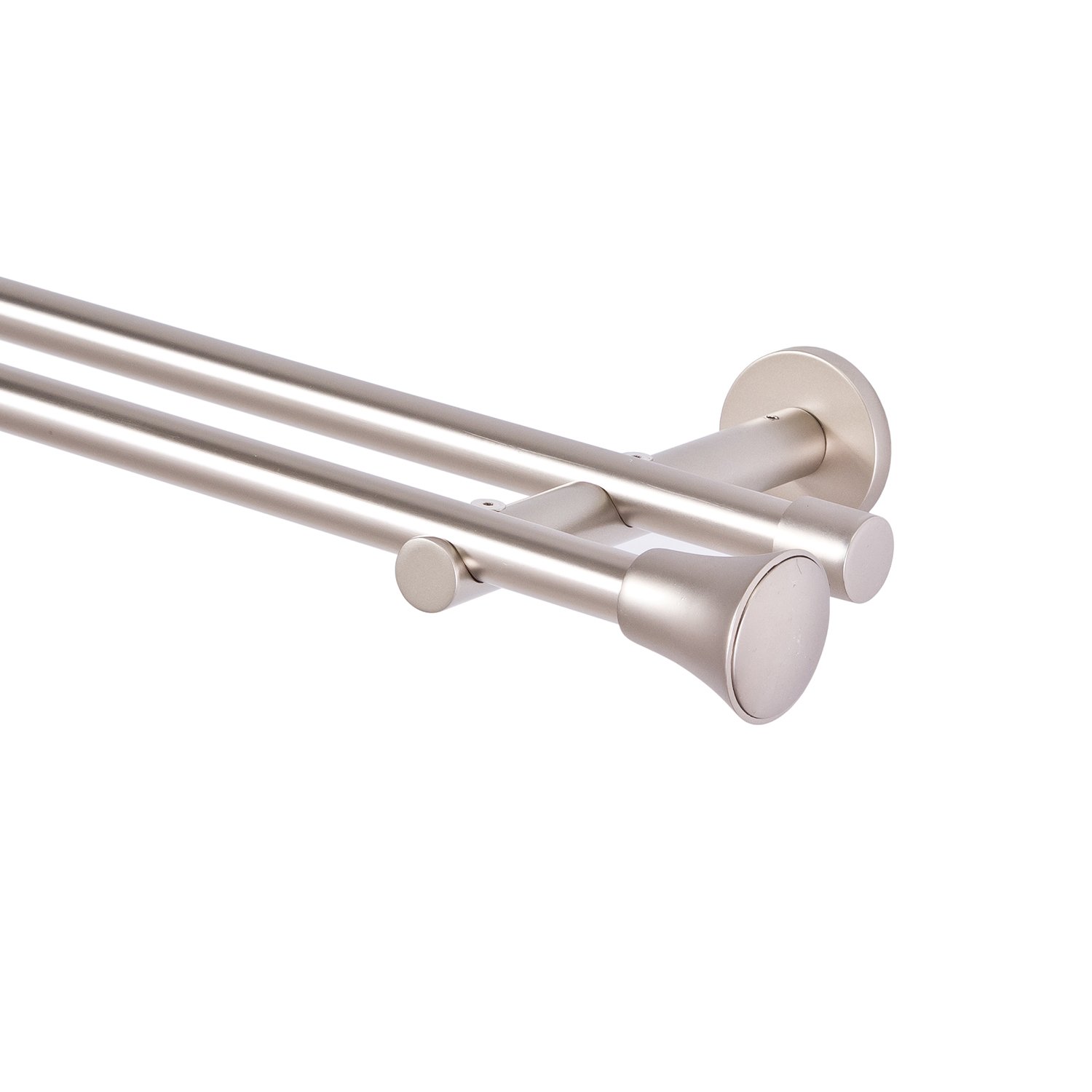 MDEKOR Tringle à rideaux 2 voies en chrome Mat Métal, Taille 160
