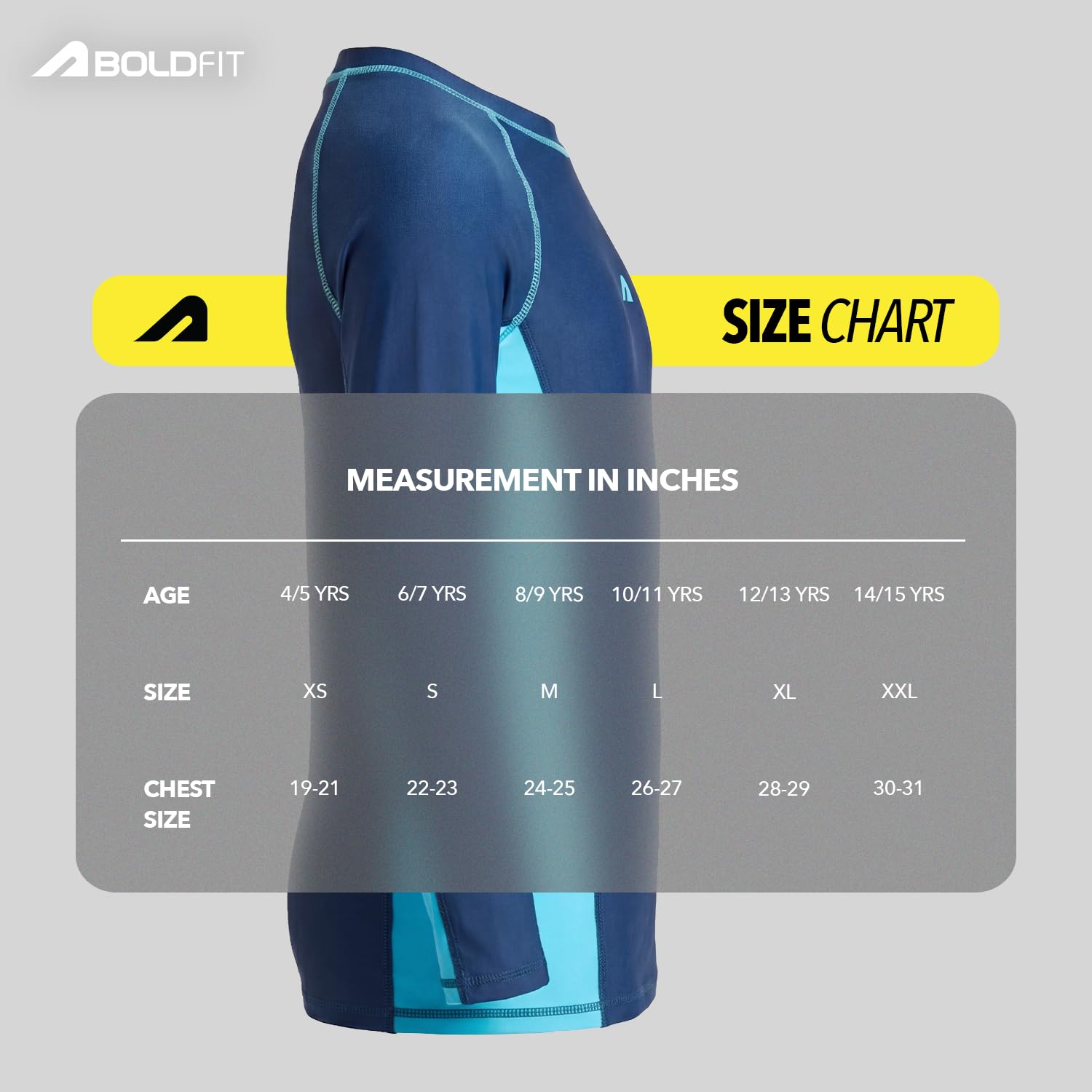 Boldfit Swim Suit for Boys Full Sleeve Swimming Costume, Stretchable Swim T-Shirt, Flexible Fit Swimwear β Blue(XL) 4