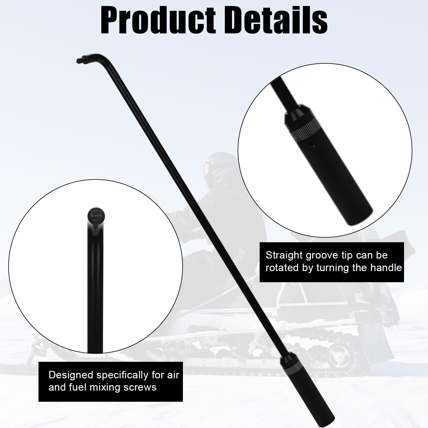 Herramienta De Ajuste De Carburador 41.5cm | Destornillador Ángulo 110° Para Tornillo Piloto En Moto, ATV, UTV, Nieve