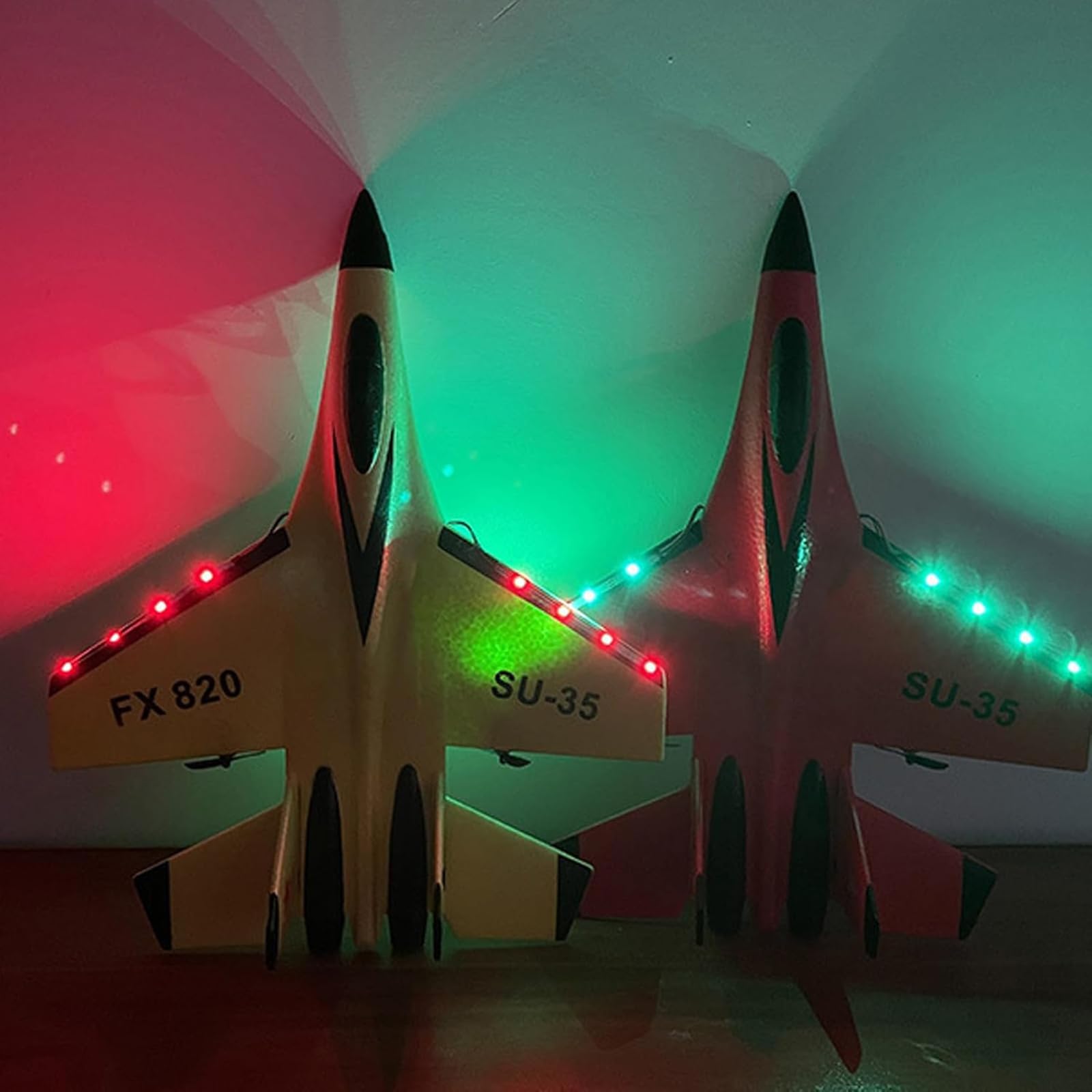 Model myśliwca Su-35 Rc ze światłami LED, 2-kanałowy zdalnie sterowany samolot Rc dla entuzjastów samolotów, piankowy samolot myśliwski dla dorosłych na zewnątrz,Blue