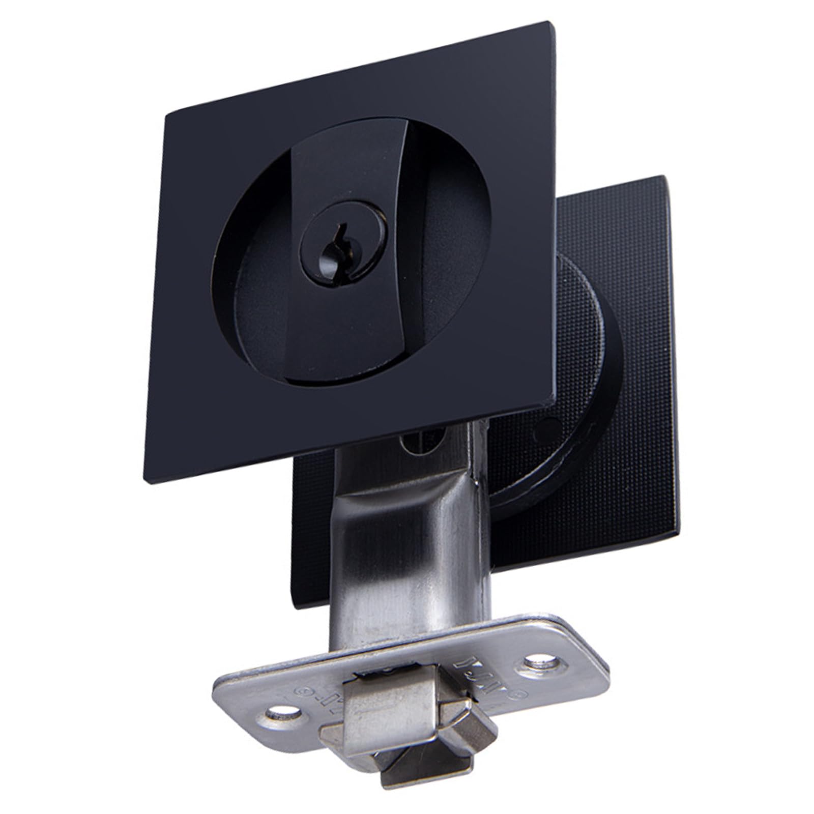 Buxuaaaa Black 1 Pack Matte Privacy Locks And Latches Pocket Door Hardware Contemporary Door Upgrades For Modern Square Square Pocket