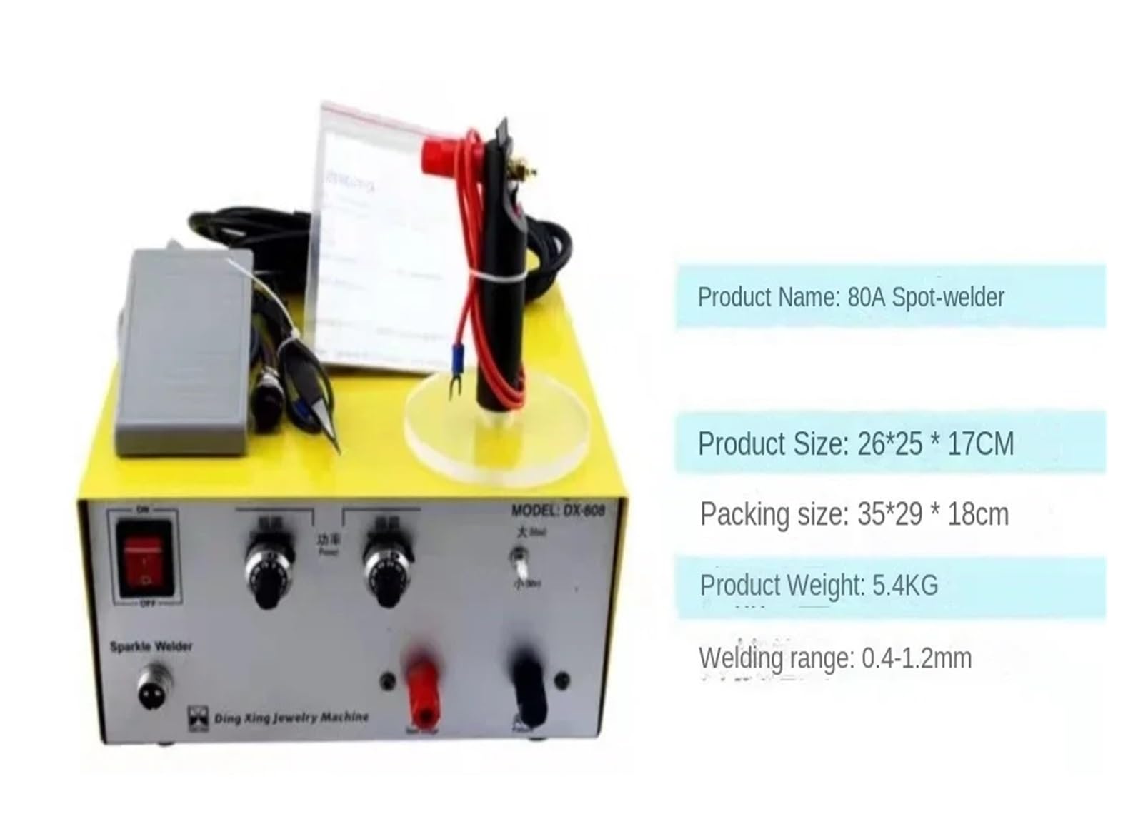 DX-808 Pulse Sparkle Spot Welder Maszyna do obróbki biżuterii złotej i srebrnej Elektryczna maszyna do spawania punktowego Pulse 80A 30A Wszechstronne zastosowanie(80A)