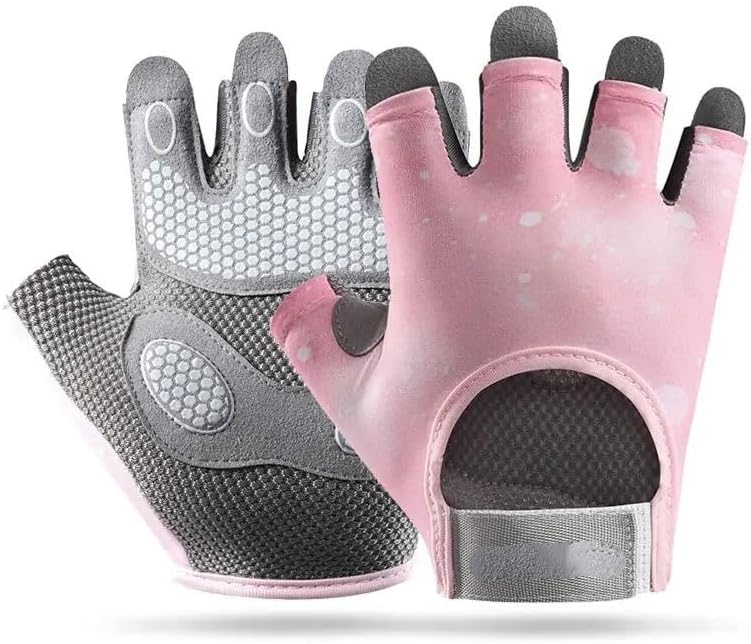 Lifting Gloves Workout Gloves 1 Pair Gym Sports Weight Lifting Exercise Slip-Resistant for Women Men(Pink,Small)