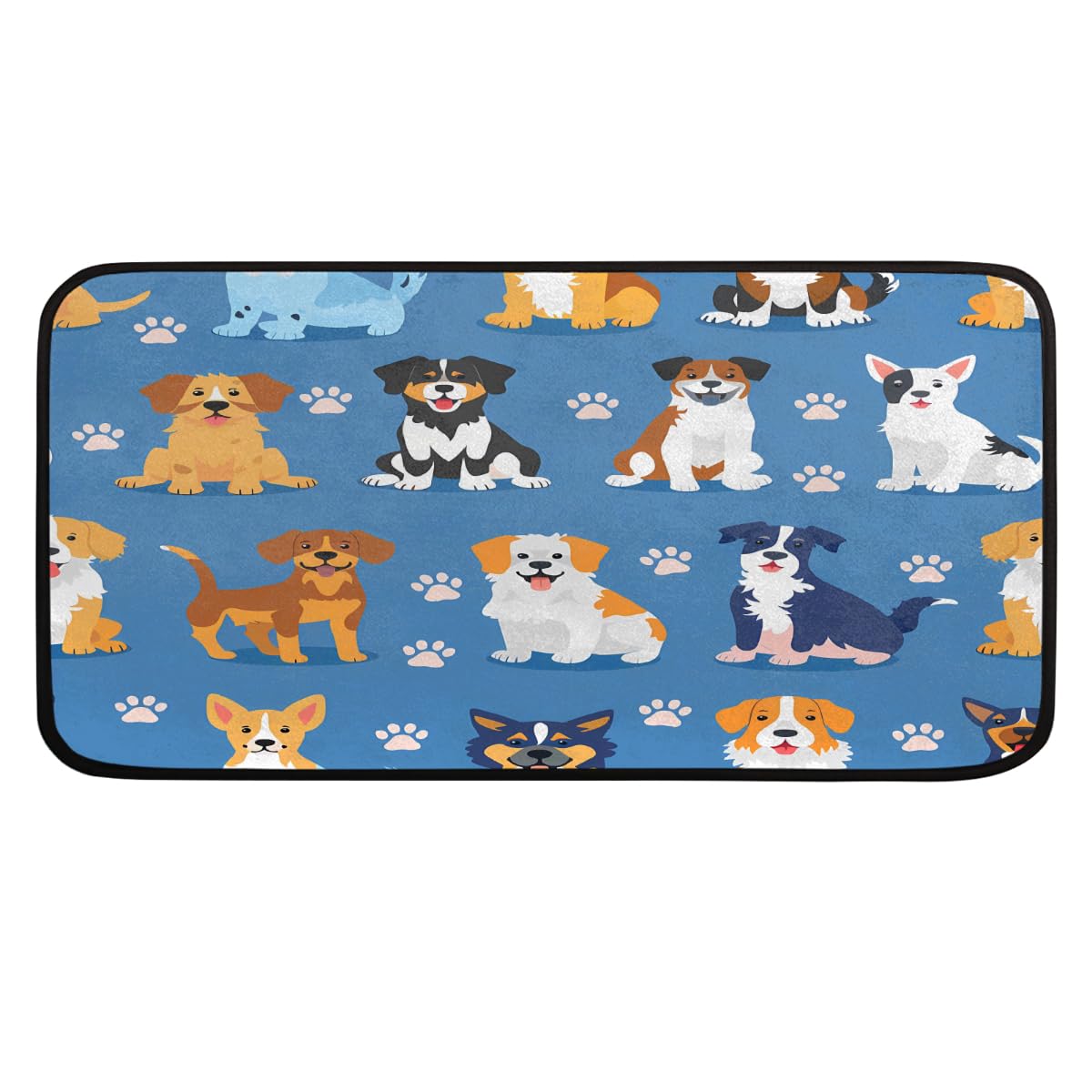 Tapis de cuisine motif chiens 99 x 51 cm tapis de sol antidérapant doux