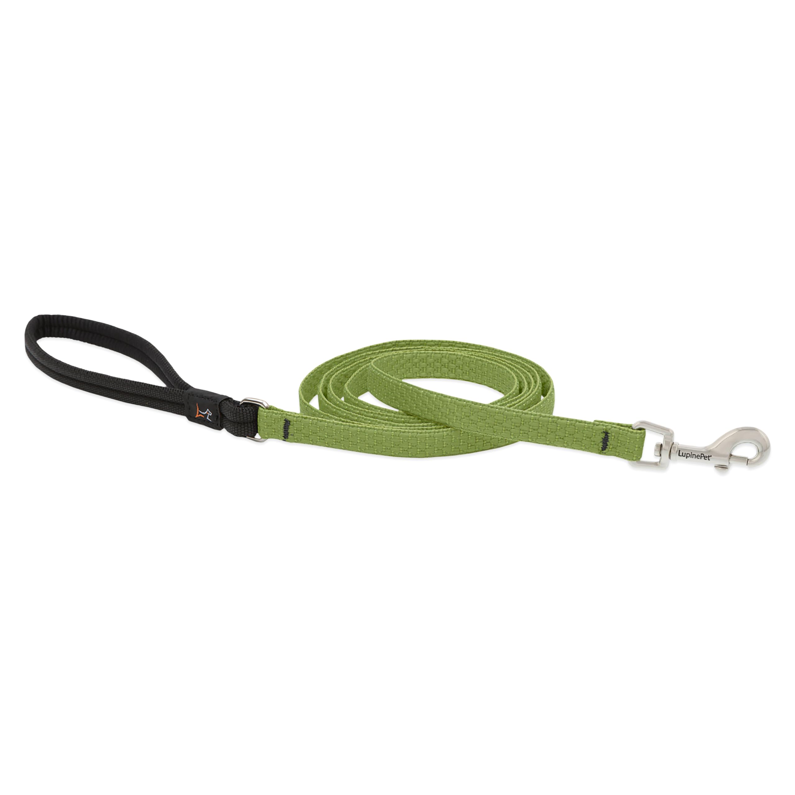 Eco by Lupine 1/2-Inch Recycled fibre Padded Handle Leash 6-feet for Small Dogs, Moss