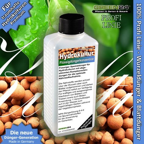 GREEN24 Hydroculture Hydroponics Plant Food - Liquid Fertilizer HighTech NPK, Root, Foliar, Fertiliser - Prof. Plant Food