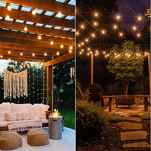 GPATIO LED Lichterkette Außen, 45M Lichterkette außen strom mit 75+2 Stk. Warmweiße G40 Glühbirnen Plastik, IP45 Wasserdicht Innen/Außen Lichterketten für Garten, Terrasse, Hochzeiten, Partys