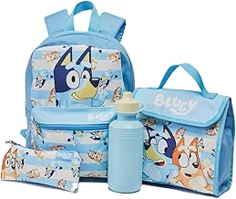 Bluey & Bingo Kids Backpack Lunch Bag Pencil Case & Water Bottle Set Childrens Nursery Rucksack