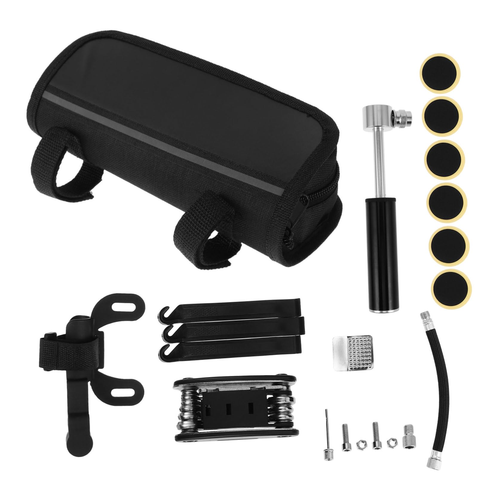 Milisten -in-one Bike Repair Kit Multi-Function Tire Levers Patch Kit Mini Pump for Road Mountain Biking