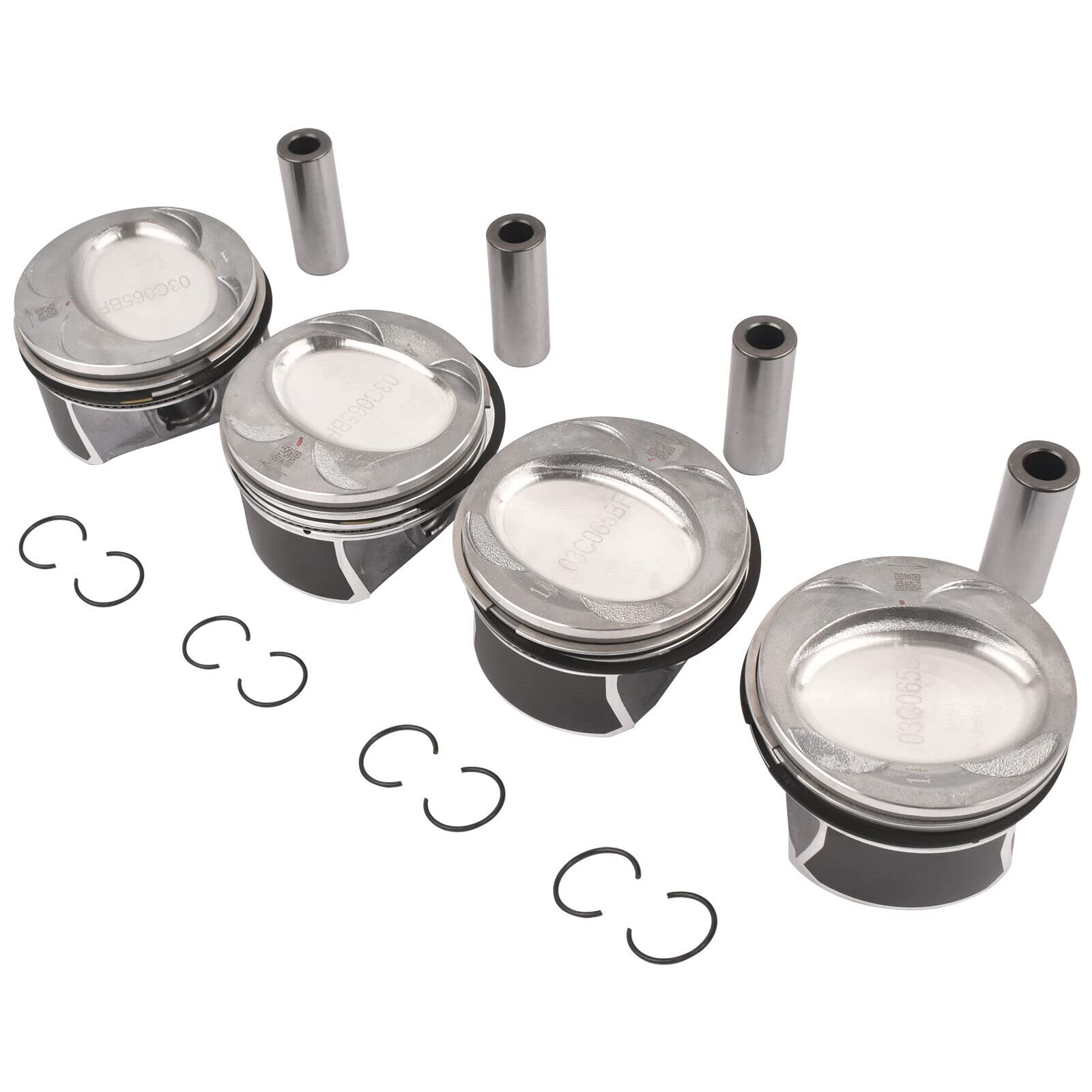 4x Kolben 03C107065CK 03C107065BF Für A-u d-i Sk0da V-W 1.4 TSI CAVA CAVB BLG BMY MG mit Kolbenringen mit Zylinderkopfdichtung