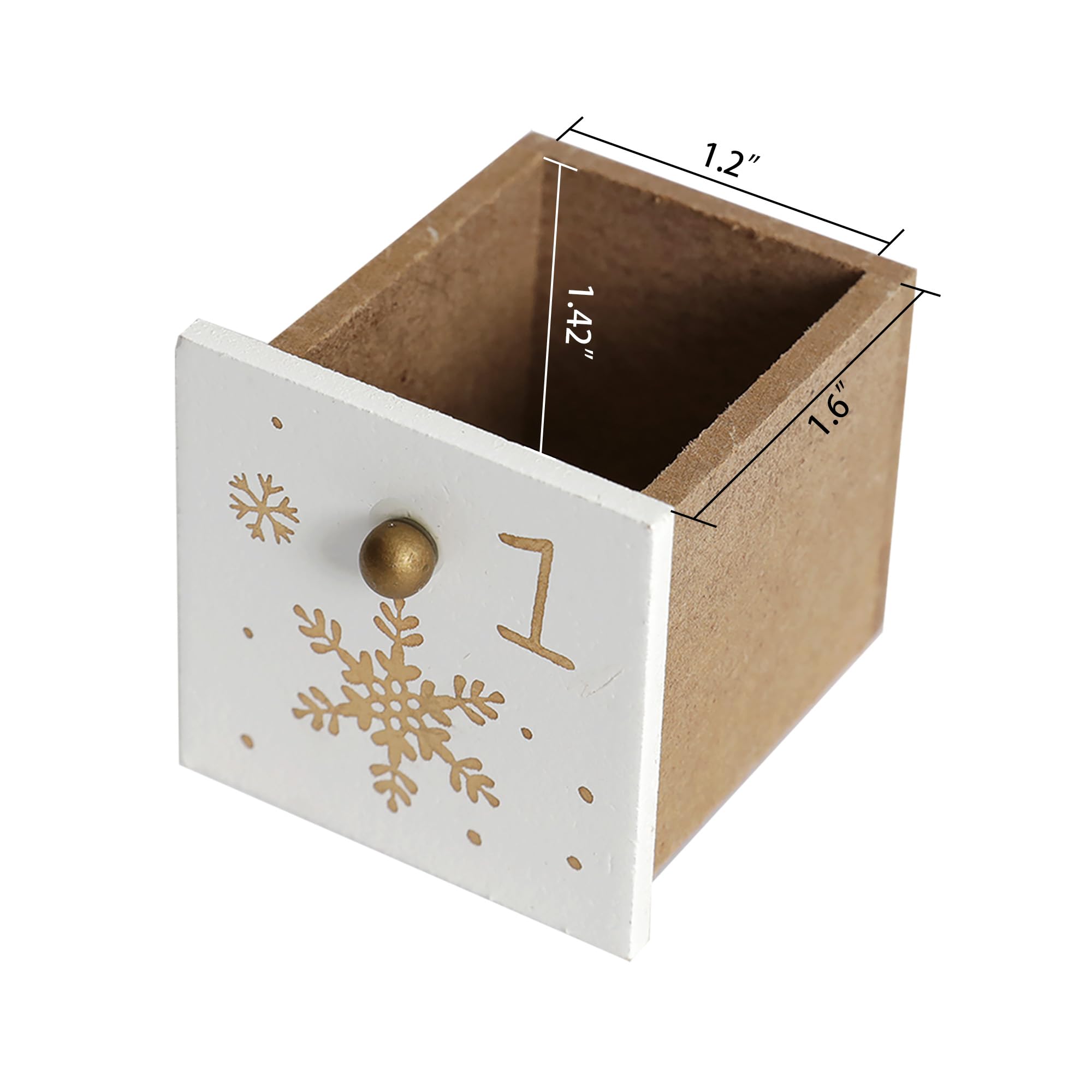 Calendario de Adviento de madera de árbol de Navidad de 15 pulgadas con 24 cajones, cuenta regresiva para Navidad, regalos de vacaciones para adultos y niños, decoración del hogar,