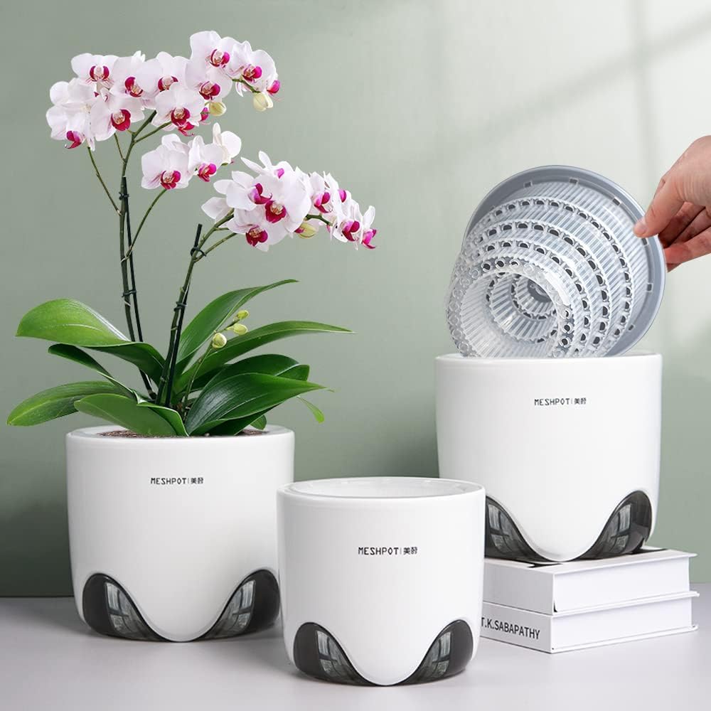 Meshpot 5 inch Orchid Pots with Holes for Repotting with Excellent Airflow, S...