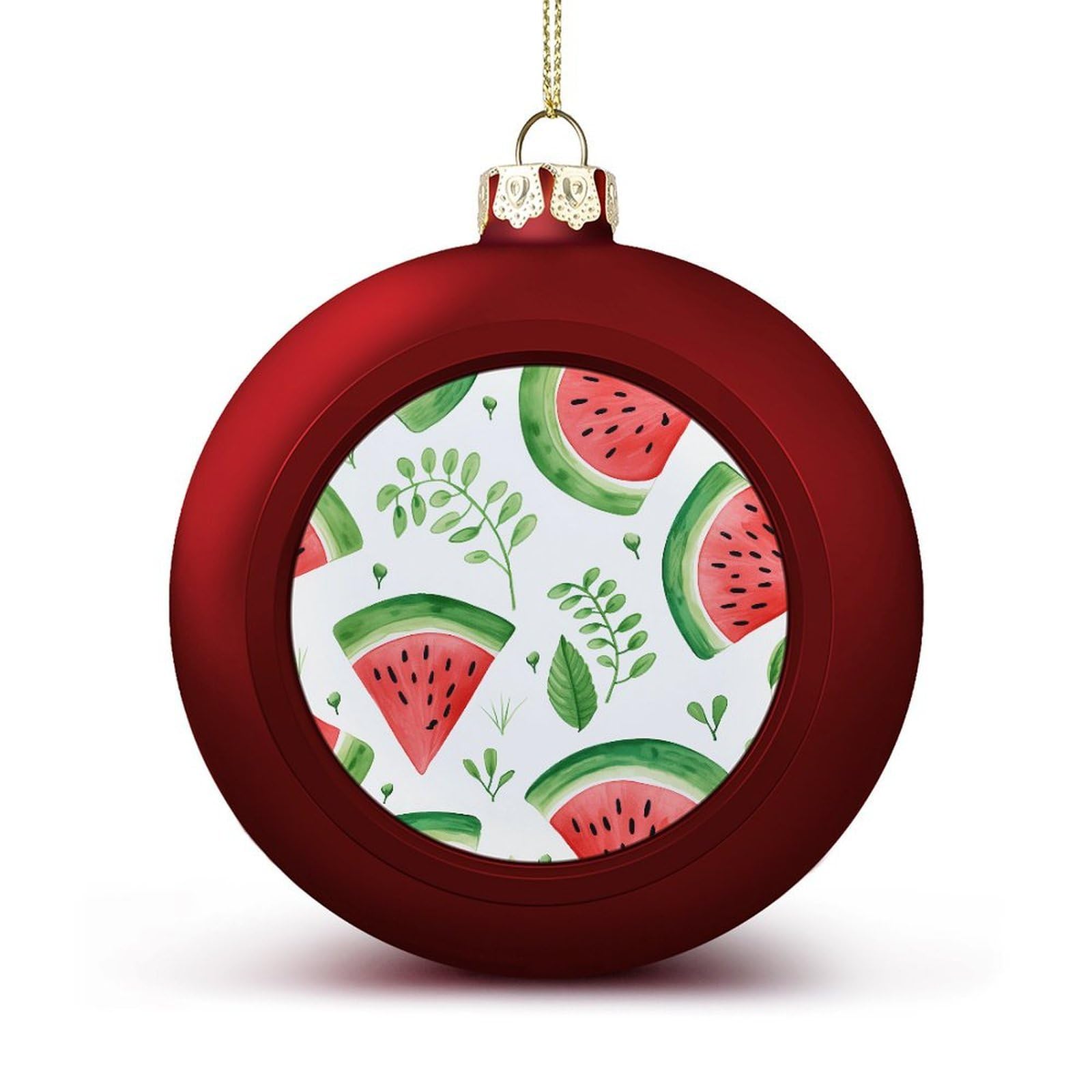 Watermelon Pattern Christmas Balls Ornaments for Xmas Christmas Tree 1.6" Hanging Shatterproof Xmas Balls Hanging Decor Pendants for Holiday Party Outdoor Indoor DIY Craft Supplies