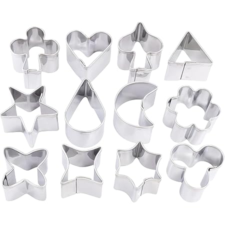 R&M International Miniature Cookie Cutters, Assorted Shapes, 12-Piece Set
