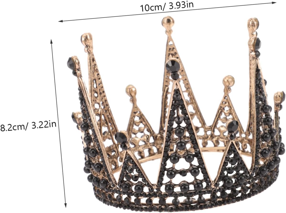 Black Baroque Crown for Women Gothic Style Headpiece Elegant Tiara for Halloween Parties Bridal Hair Accessory for Costumes and Special Occasions