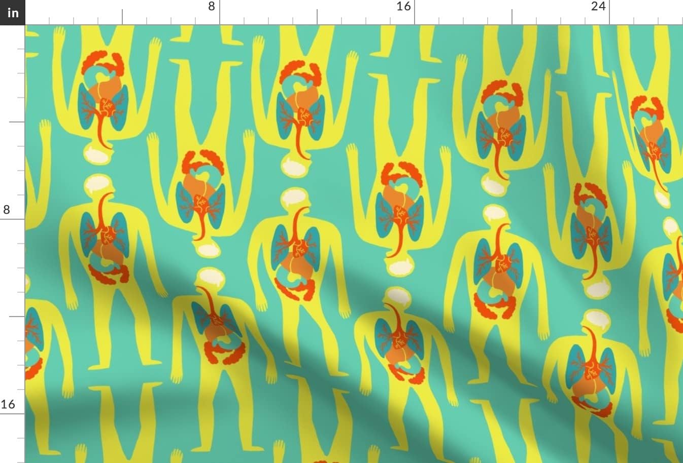 Spoonflower Fabric - Modern Medical Illustration Biology Medicine Scientist Science Anatomy Printed on Minky Fabric by The Yard - Sewing Baby Blankets Quilt Backing Plush