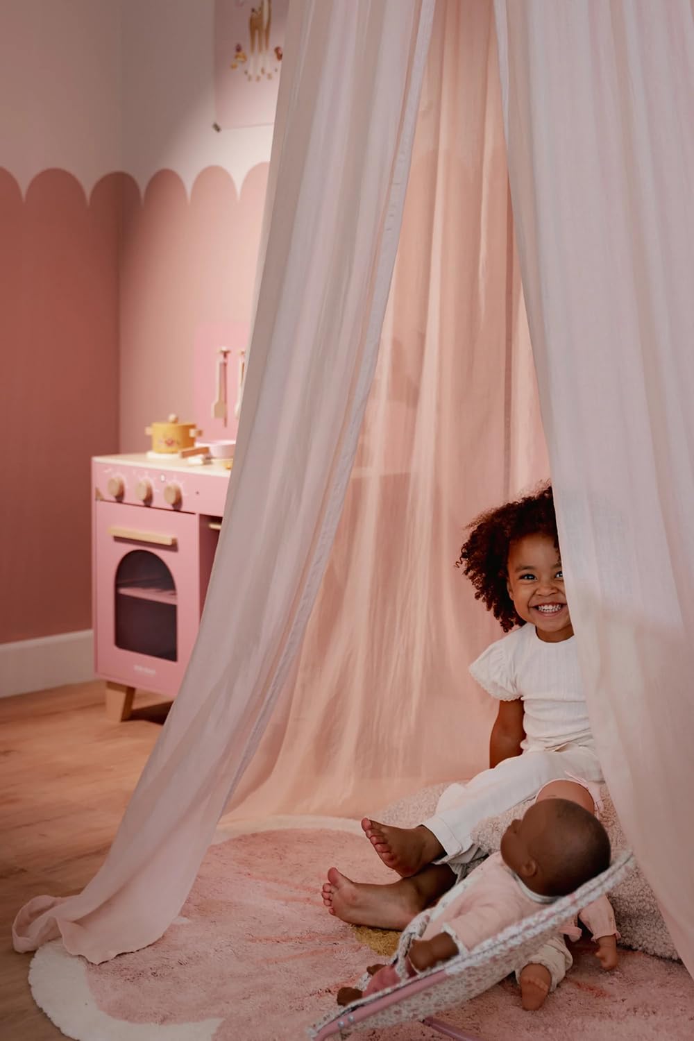 Little Dutch Betthimmel Moskitonetz Baldachin Kinderzimmer Baby Kinder Blossom rosa (250 cm) - Pure