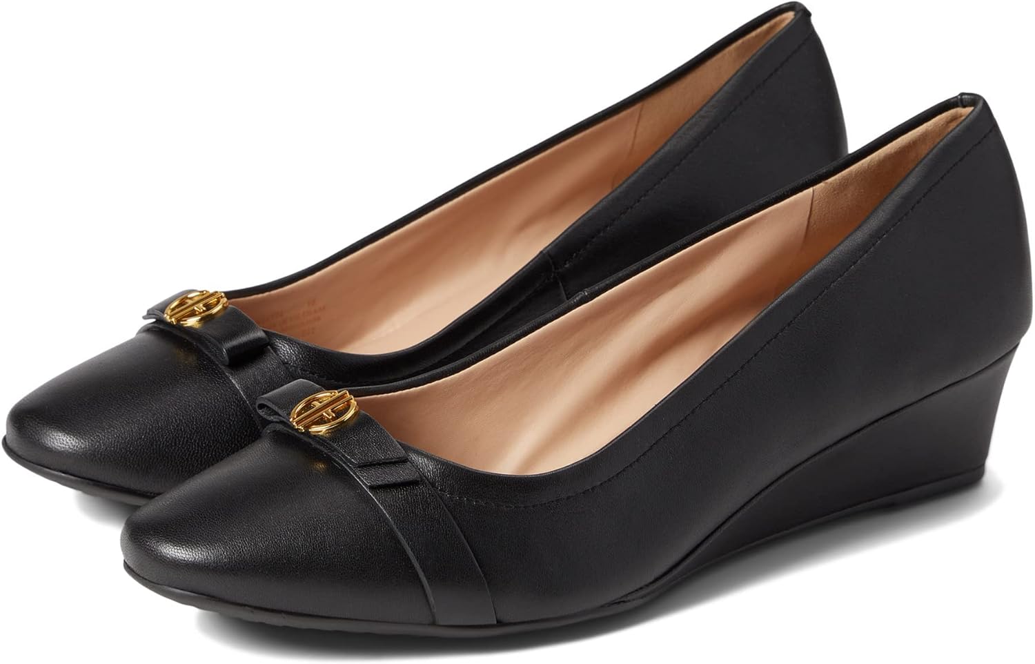 COLE HAAN Women's Malta Wedge Platform, Black Leather, 8
