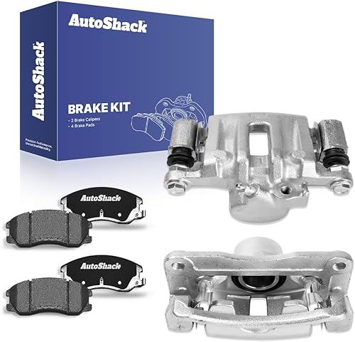 Miniatura 1 de AutoShack - Juego de 2 pinzas de freno traseras y pastillas de cerámica de repuesto para Pontiac Torrent 2007-2017 Chevrolet Equinox 2012-2015