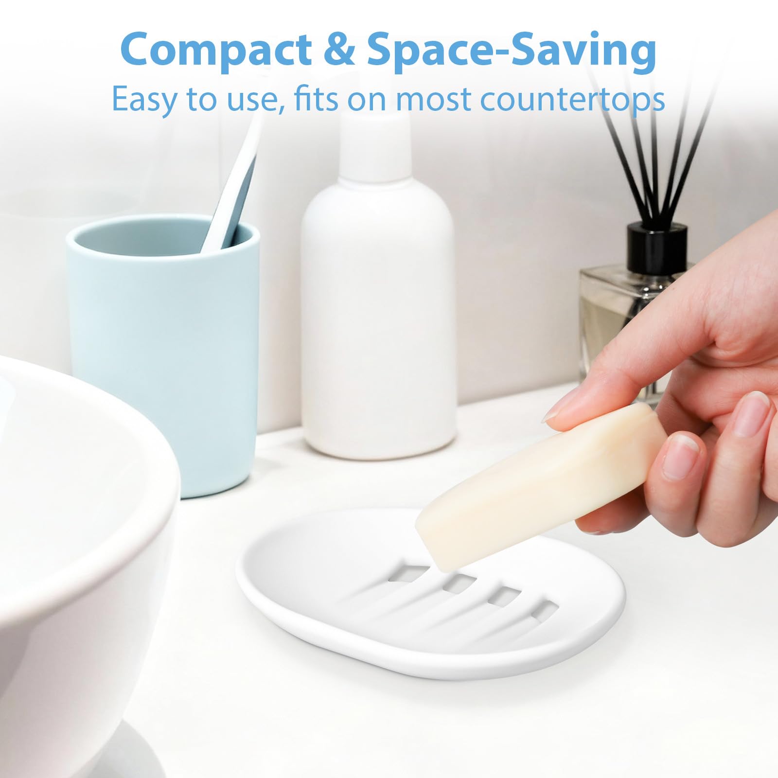 Porta Saponetta in Silicone, 2 Pezzi Portasapone con Drenaggio, Portasapone Bagno Antiscivolo e Flessibile, Portasaponetta da Doccia, Cucina - Grigio e Bianco - 5