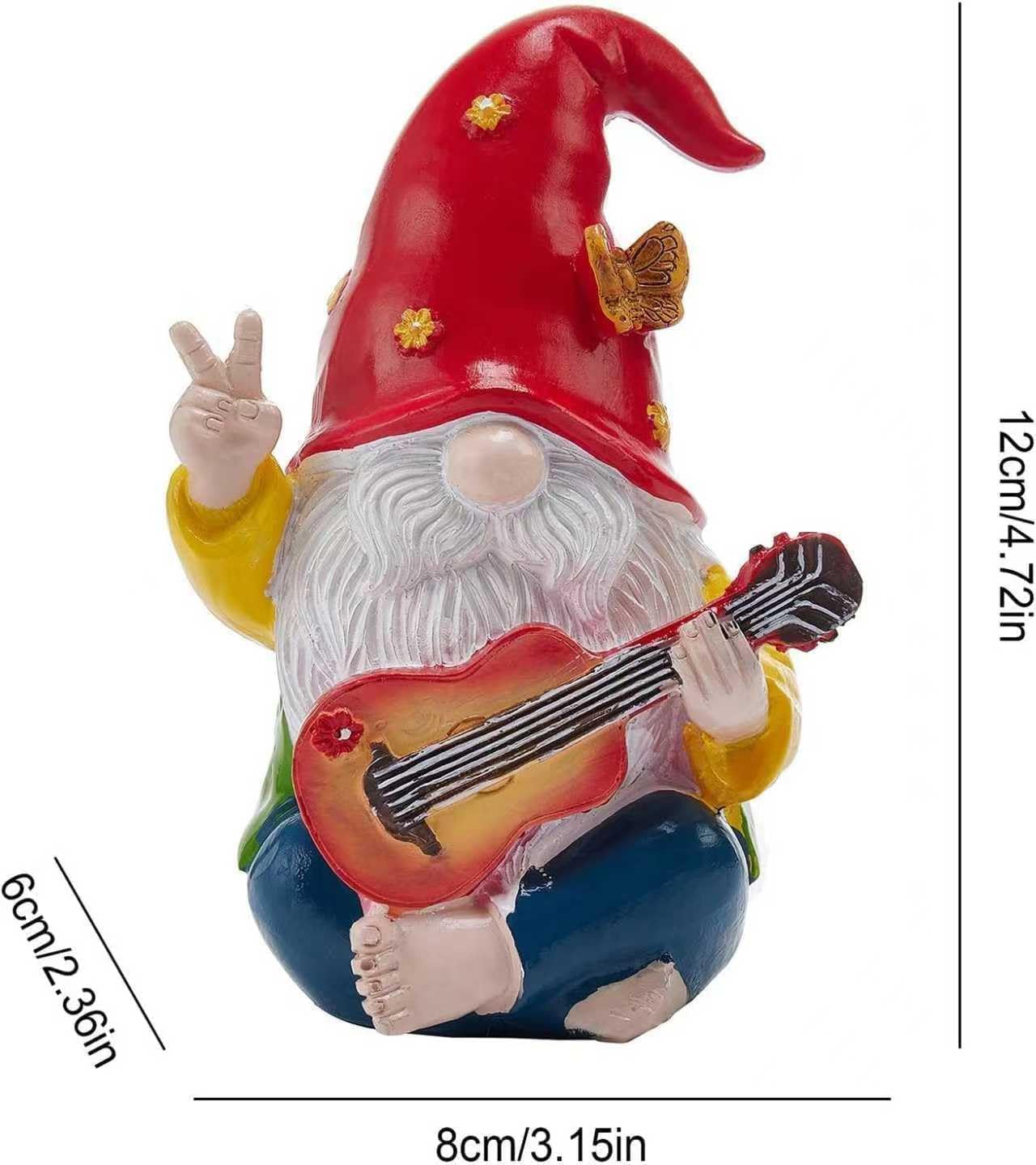 Hippie Garden Gnome Decor Statue,Funny Garden Gnomes with Peace Sign Decor Outdoor ,for House,Lawn,Patio and Porch, Gifts Hippie for Friend,Family - Image 4