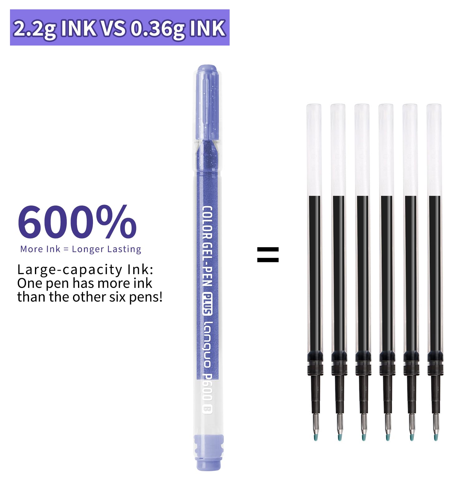 Bolígrafos de gel con purpurina, paquete de 72 bolígrafos de colores para papel negro y papel blanco, bolígrafos de punta de 1.0 mm, bolígrafos de tinta de gran capacidad para colorear, escribir