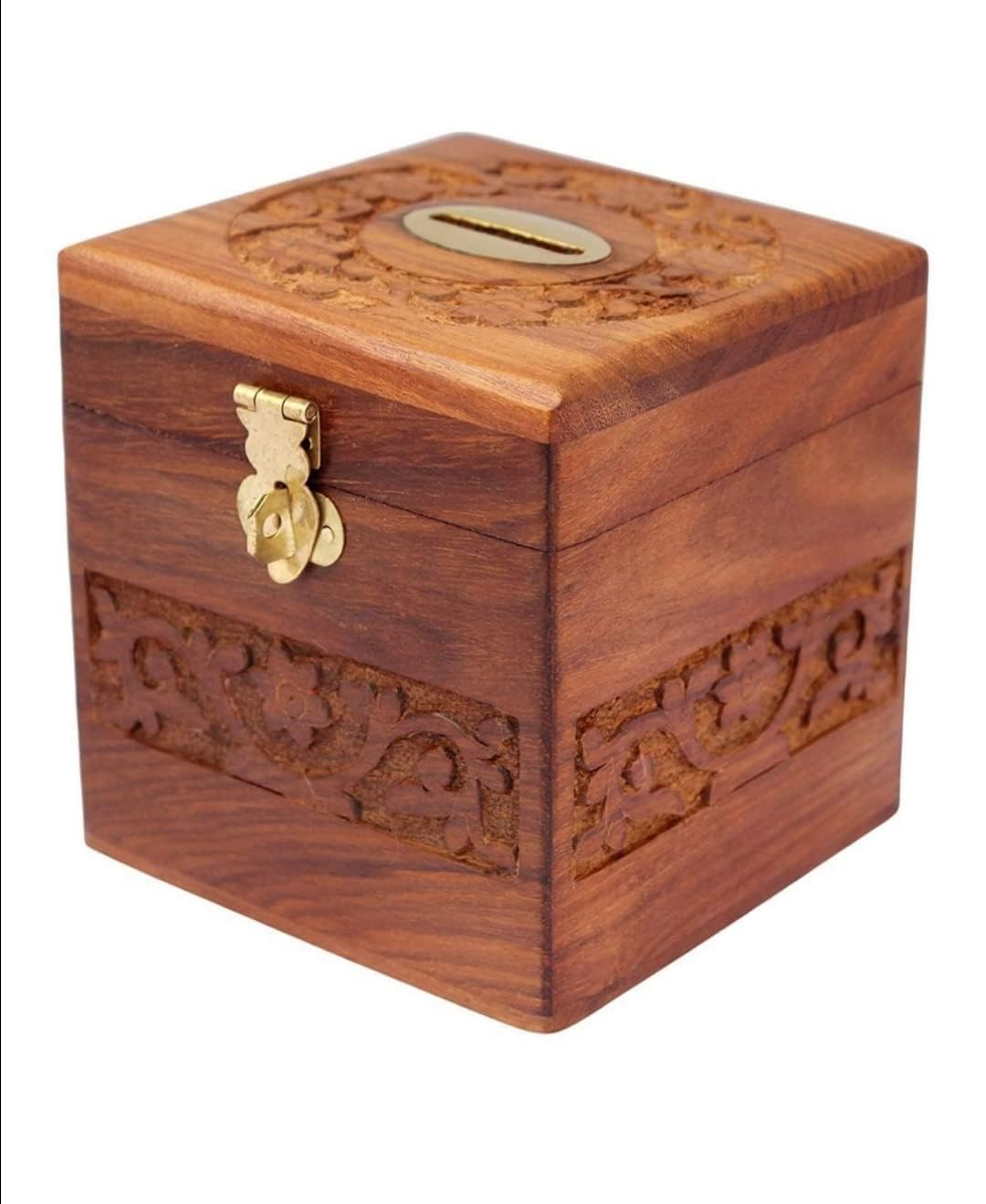 wooden money bank/gullak style piggy bank, money box, coin box with classic look for kids/children. made with strong wood