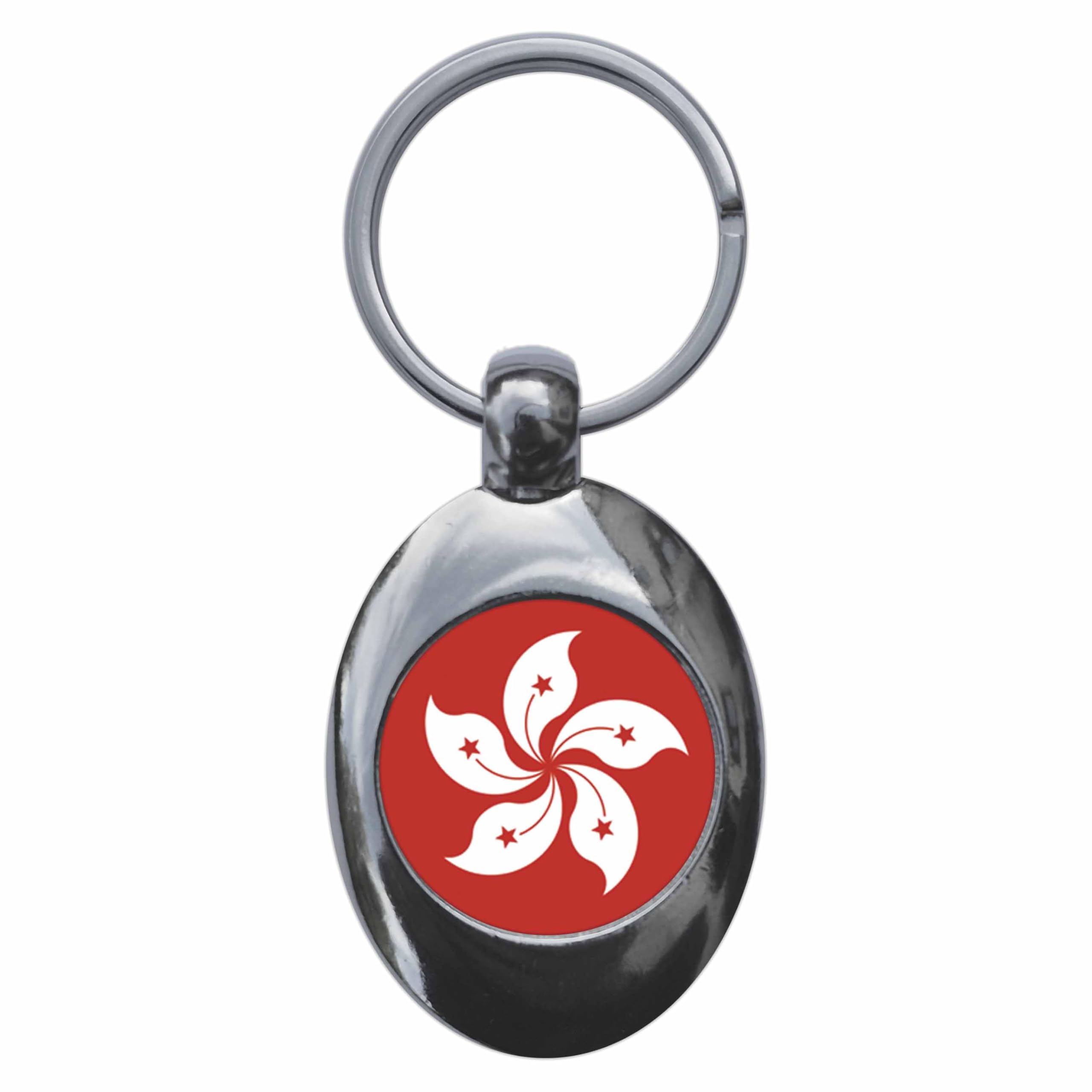Ozorath Hong Kong Flag Keyring Keychain Key Ring Chain With Trolley Coin