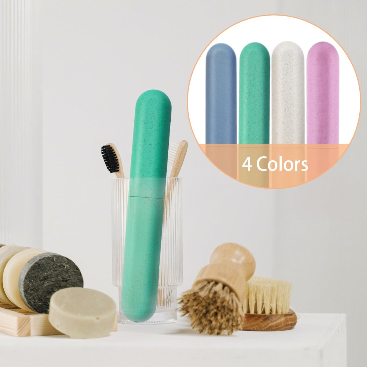 4 Pack Travel Toothbrush Case, Holder Toothbrush Travel Containers for Trip Home Camping Dust-Proof and Sanitary, Travel Toothbrush Holder