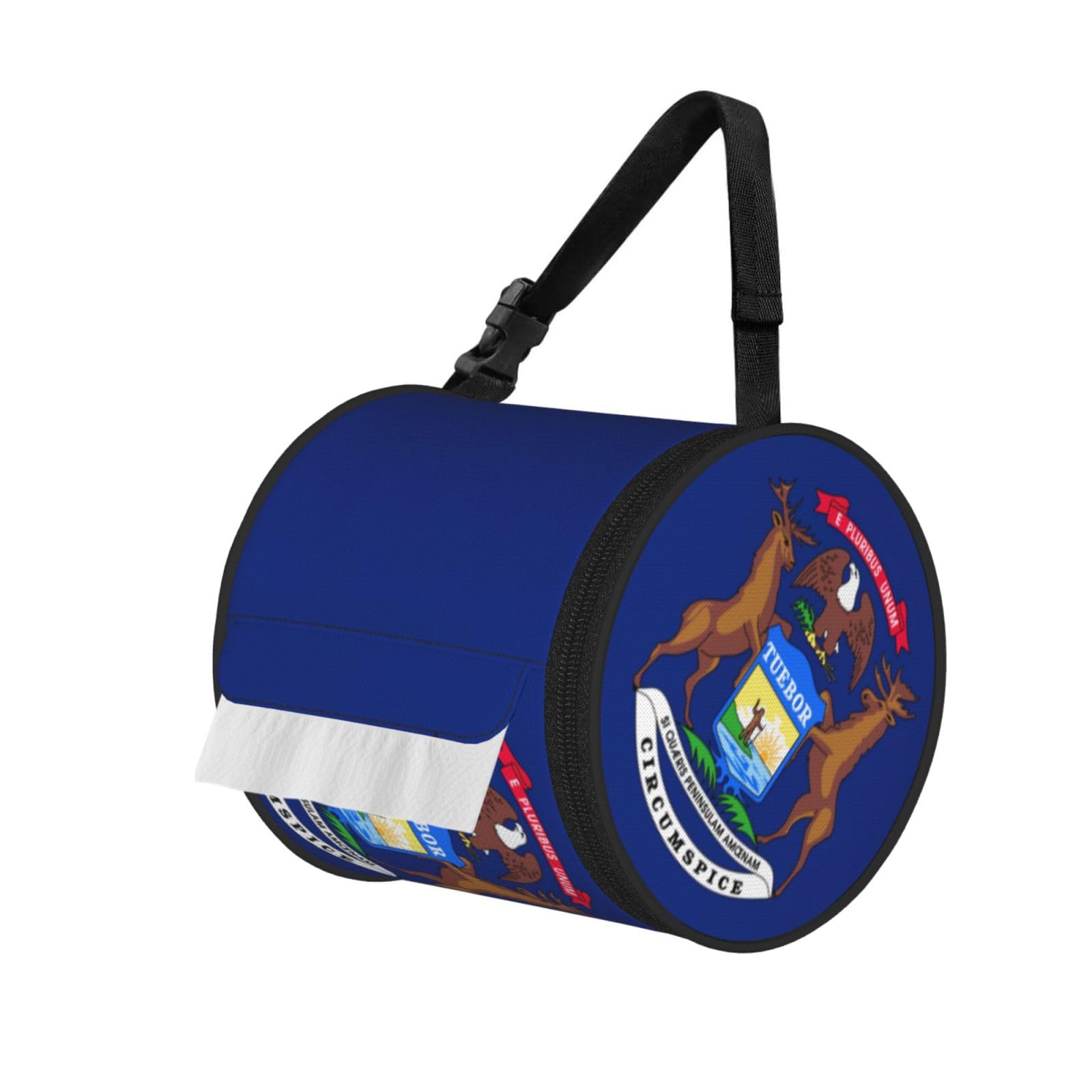 Michigan State Flag Print Fashion Tissues Organizer Box, Hanging Tissue Holder For Purse Coins For Car Office Daily Outing