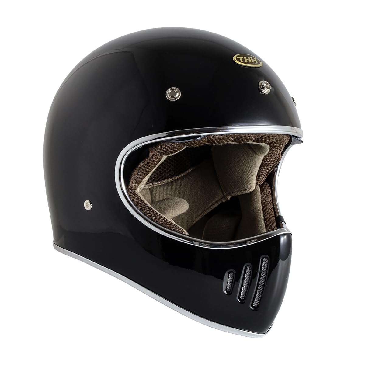 Amazon | THH フルフェイス ヘルメット TT-03 パールブラック レトロ