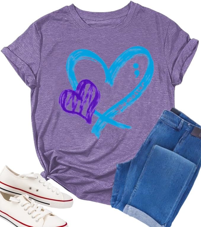 Suicide Awareness Shirt Women Stay Tomorrow Needs You Tshirt Suicide Prevention Shirts Inspirational Positive Tee Tops