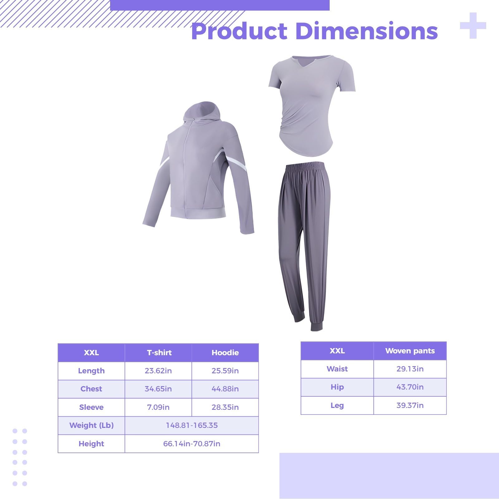 Conjunto de ropa deportiva de 3 piezas para mujer, incluye chaqueta con capucha y cremallera, camiseta con cuello en V, pantalones de cintura elástica, tela transpirable y elástica